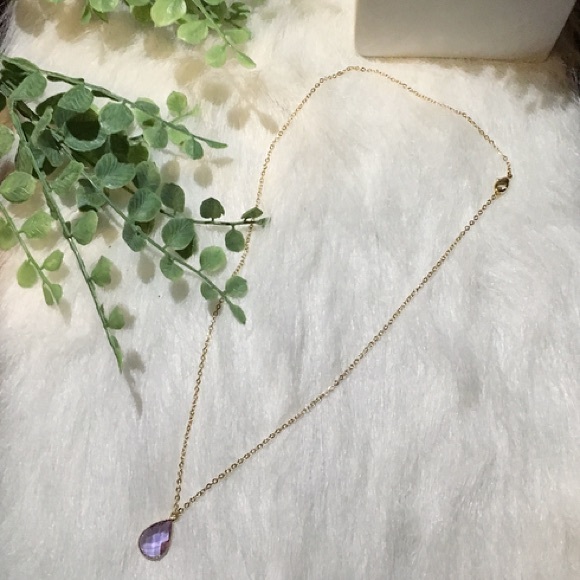 Dainty Handmade Amethyst and Rose Gold Necklace - Picture 3 of 8